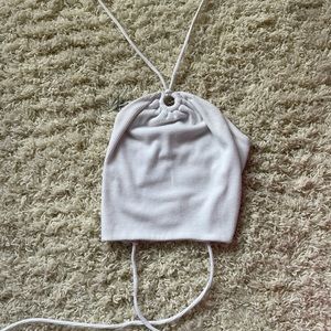 Princess Polly women’s white halter top. Cross cross in the back. Size 0.
